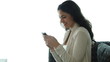 Video: Mature business woman at home sending happy text message Mature business woman at home sending happy text message