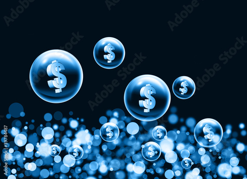 Illustration: dollar bubbles dollar bubbles