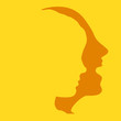 woman and man faces profiles woman and man faces profiles