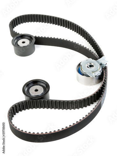 Foto: tension pulley and timing belt tension pulley and timing belt