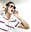 man listening music man listening music