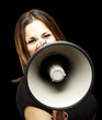 woman with megaphone