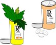 pills and narcotics over white