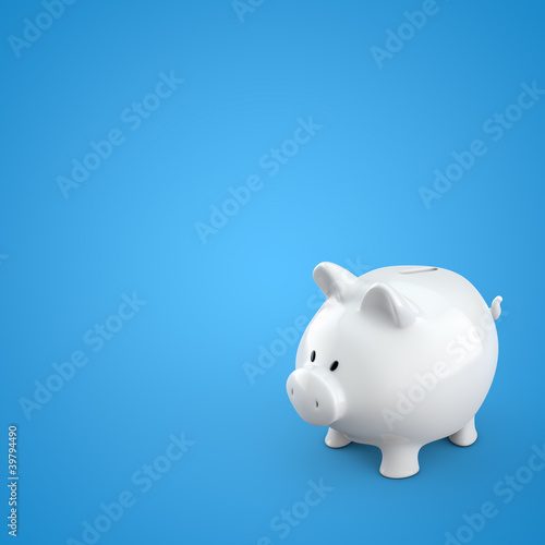 Illustration: Sparschwein auf blauem Hintergrund Sparschwein auf blauem Hintergrund