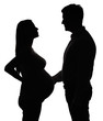 Silhouette of the pregnant couple Silhouette of the pregnant couple