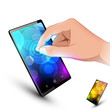 Man hand are touching sensory phone. Variant on white background