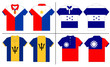 Flag Polo shirt designs international. Vector template