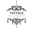 Vector: Black chandelier silhouette with place for your text Black chandelier silhouette with place for your text