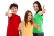 Kids showing OK sign isolated on white background