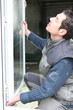 Window-fitter at work