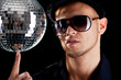 Young philippino man with disco bowl