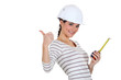 Tradeswoman giving the thumb's up