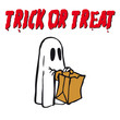 Vector: Trick or treat Halloween ghost Trick or treat Halloween ghost