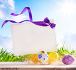 art Easter greeting card with Easter eggs