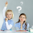 Two classmates thinking about difficult homeworks