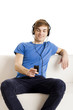 Man with a remote control