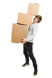 Man holding card boxes Man holding card boxes