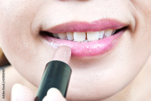 Photo: Asian woman make up with lip. Asian woman make up with lip.