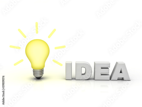 Illustration: Idea light bulb with word idea Idea light bulb with word idea