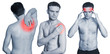 Man with headache, neck in pain and shoulder having ache