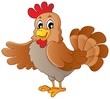 Happy cartoon hen