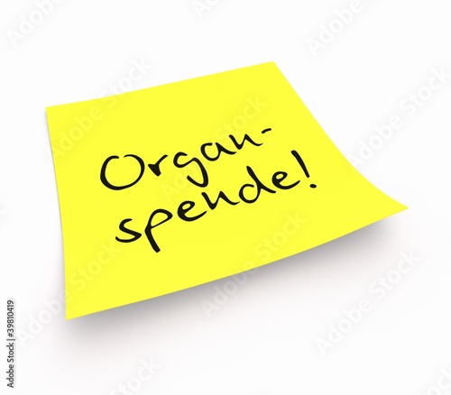 Illustration: Notizzettel - Organspende! Notizzettel - Organspende!