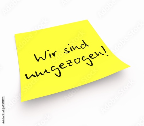 Illustration: Notizzettel - Wir sind umgezogen! Notizzettel - Wir sind umgezogen!