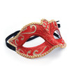 One red masquerade mask on white One red masquerade mask on white