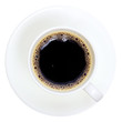 Top view of Coffee Cup isolated on white
