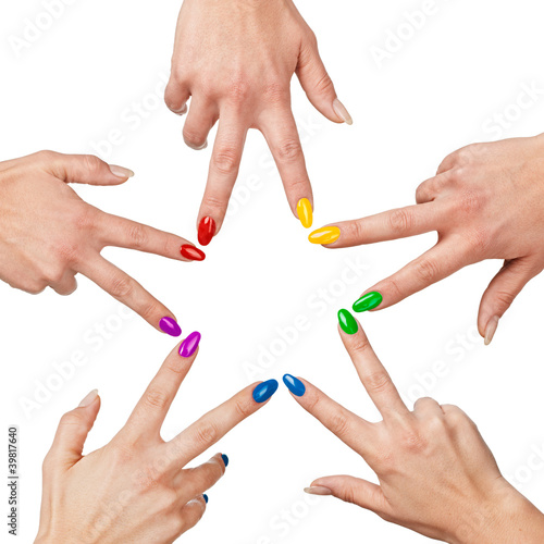 Photo: 5 colors on the nails 5 colors on the nails