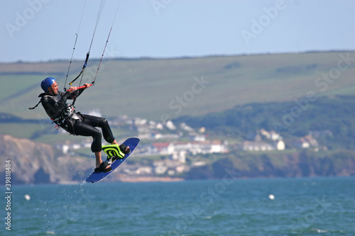 Photo: kitesurfer in Bigbury Bay kitesurfer in Bigbury Bay