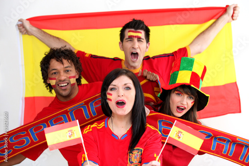 Photo: Spanish football supporters Spanish football supporters