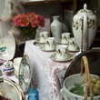 tea-pot and caps on street market in London