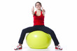 Sport woman with a pilate ball
