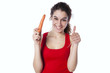 Woman holding a carrot