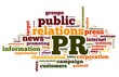 Public relations concept in tag cloud
