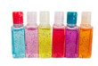 Hand sanitizer set  different colors isolated