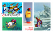Illustration: Let's Party Pingus 4 images Let's Party Pingus 4 images