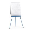 Blank flipchart. Paperboard vide sur blanc