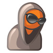 Orange Man with Sunglasses and Hoodie