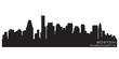 Boston, Massachusetts skyline. Detailed vector silhouette