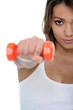 Girl lifting weights