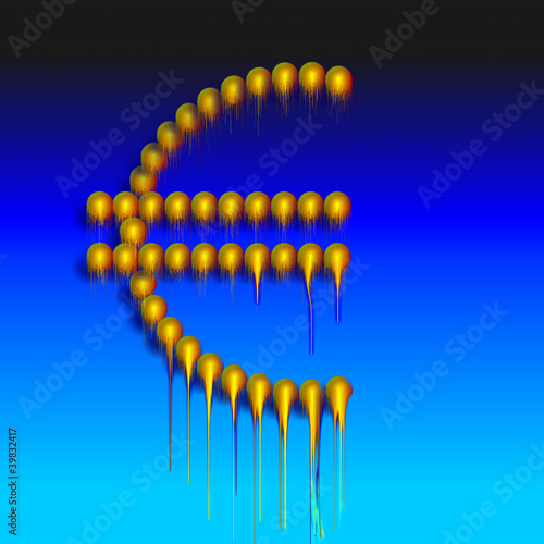 Illustration: zerfließendes Eurozeichen Grafik zerfließendes Eurozeichen Grafik