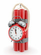 Time bomb with alarm clock detonator. Dynamit. 3d
