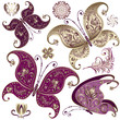 Set vintage butterflies