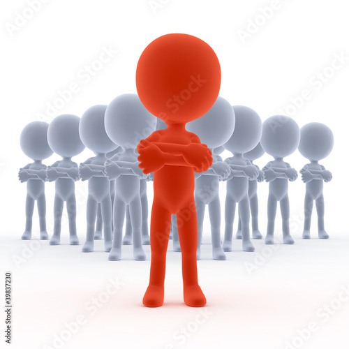 Illustration: Business team leader with his people. Concept Business team leader with his people. Concept