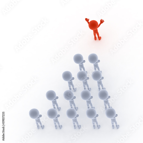 Illustration: Business team leader with his people. Concept Business team leader with his people. Concept