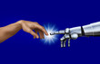 Michelangelo: Creation of Adam. Robot Hand.