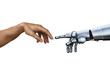 Michelangelo: Creation of Adam. Robot Hand.