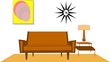 fifties living room interior background
